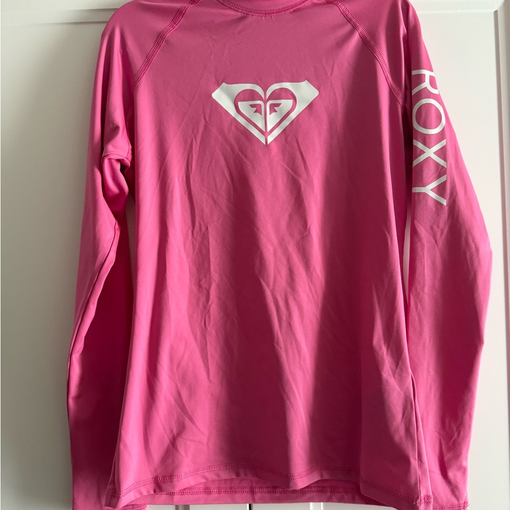Roxy Vibrant Pink Rash Guard Neck Top